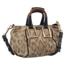 Chloe Etel Hand Bag Leather 2way Beige Gold Auth BA17109-1