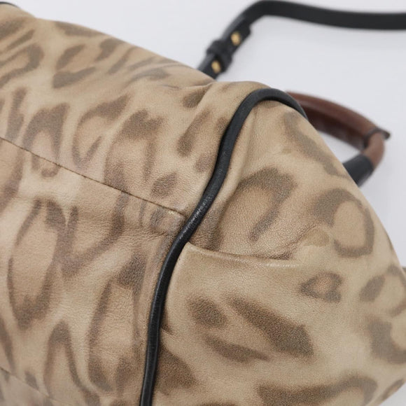 Chloe Etel Hand Bag Leather 2way Beige Gold Auth BA17109