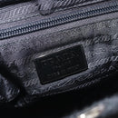 PRADA Hand Bag Harako leather Black Silver Auth BA17112-15