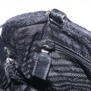 PRADA Hand Bag Harako leather Black Silver Auth BA17112-19