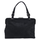 PRADA Hand Bag Harako leather Black Silver Auth BA17112-2