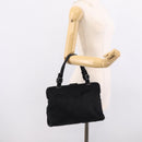 PRADA Hand Bag Harako leather Black Silver Auth BA17112-22