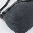 FENDI Mamma Baguette Shoulder Bag cotton Gray Auth BA17114A-11