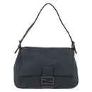 FENDI Mamma Baguette Shoulder Bag cotton Gray Auth BA17114A-2