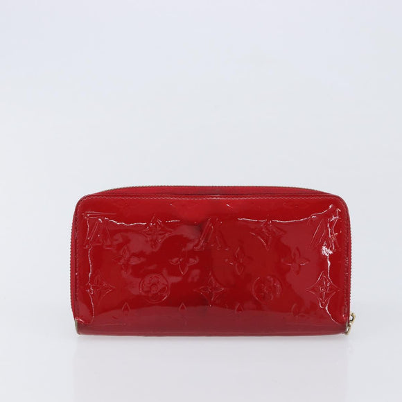 LOUIS VUITTON Monogram Vernis Pouch Wallet 3 Set Red LV Auth BA17115