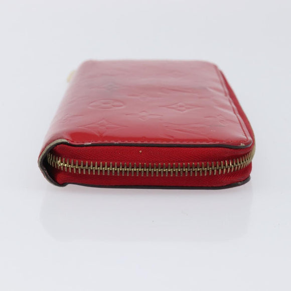 LOUIS VUITTON Monogram Vernis Pouch Wallet 3 Set Red LV Auth BA17115