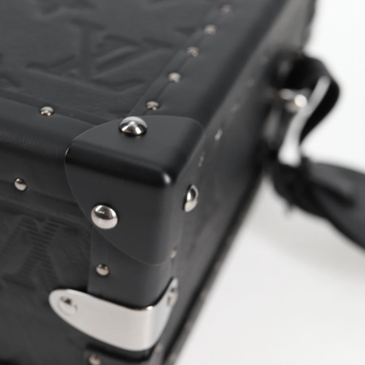 LOUIS VUITTON Monogram Shadow Clutch box Clutch Bag Black M12876