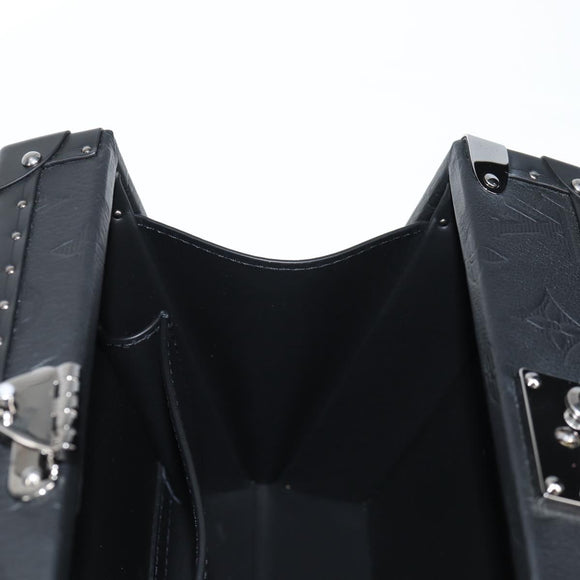 LOUIS VUITTON Monogram Shadow Clutch box Clutch Bag Black M12876 LV Auth BA1720SM