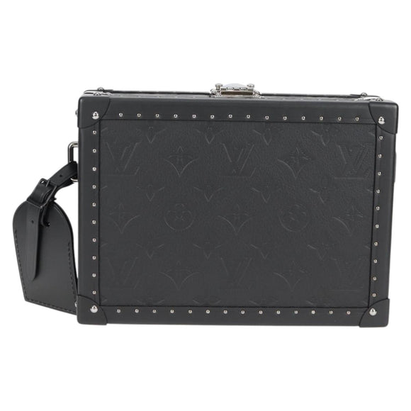 LOUIS VUITTON Monogram Shadow Clutch box Clutch Bag Black M12876 LV Auth BA1720SM