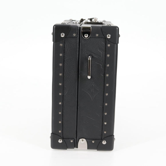 LOUIS VUITTON Monogram Shadow Clutch box Clutch Bag Black M12876 LV Auth BA1720SM