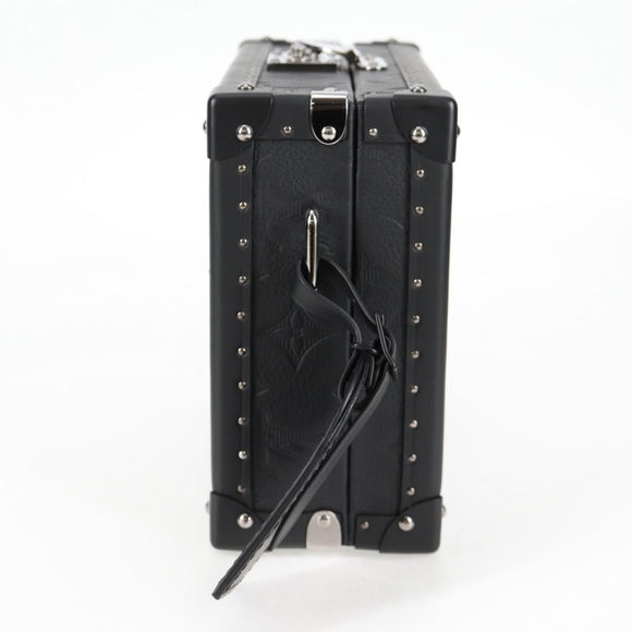 LOUIS VUITTON Monogram Shadow Clutch box Clutch Bag Black M12876 LV Auth BA1720SM