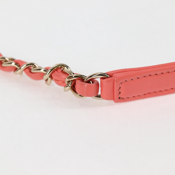 CHANEL Matelasse COCO Mark Vanity Bag Lamb Skin 2way Pink Gold CC Auth BA1724M