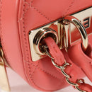 CHANEL Matelasse COCO Mark Vanity Bag Lamb Skin 2way Pink Gold CC Auth BA1724M-17