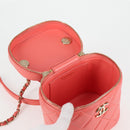 CHANEL Matelasse COCO Mark Vanity Bag Lamb Skin 2way Pink Gold CC Auth BA1724M-24