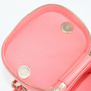 CHANEL Matelasse COCO Mark Vanity Bag Lamb Skin 2way Pink Gold CC Auth BA1724M-26