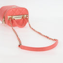 CHANEL Matelasse COCO Mark Vanity Bag Lamb Skin 2way Pink Gold CC Auth BA1724M-8