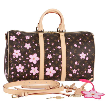 LOUIS VUITTON Cherry Blossom TM Keepall Bandouliere 45 Bag M13752 Auth BA1732SM