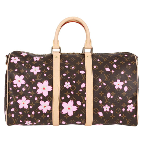 LOUIS VUITTON Cherry Blossom TM Keepall Bandouliere 45 Bag M13752 Auth BA1732SM
