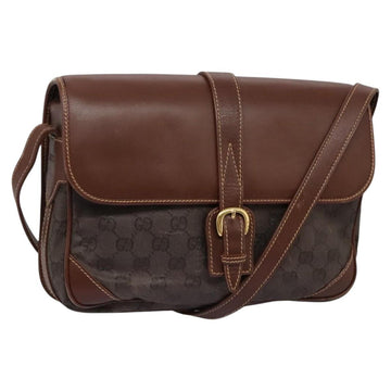 GUCCI GG Canvas Shoulder Bag Brown Gold 001 261 0613 Auth BA1734