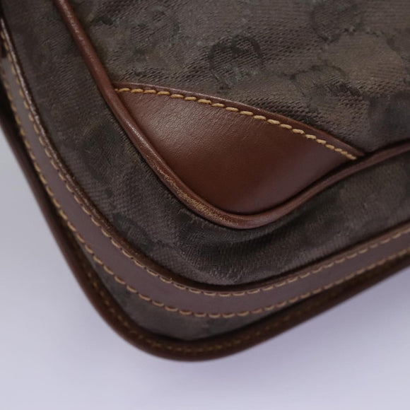 GUCCI GG Canvas Shoulder Bag Brown Gold 001 261 0613 Auth BA1734