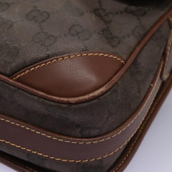 GUCCI GG Canvas Shoulder Bag Brown Gold 001 261 0613 Auth BA1734