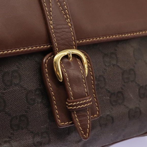 GUCCI GG Canvas Shoulder Bag Brown Gold 001 261 0613 Auth BA1734