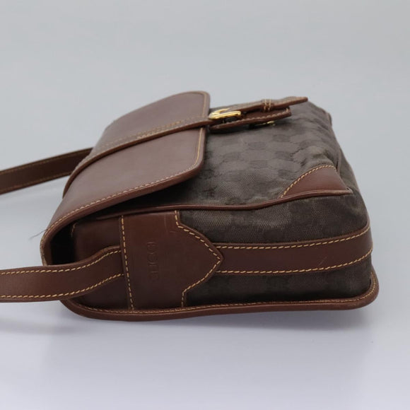 GUCCI GG Canvas Shoulder Bag Brown Gold 001 261 0613 Auth BA1734