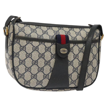 GUCCI GG Supreme Sherry Line Bag PVC Navy Gold Red 89 02 032 Auth BA1735