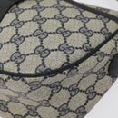 GUCCI GG Supreme Sherry Line Bag PVC Navy Gold Red 89 02 032 Auth BA1735-10