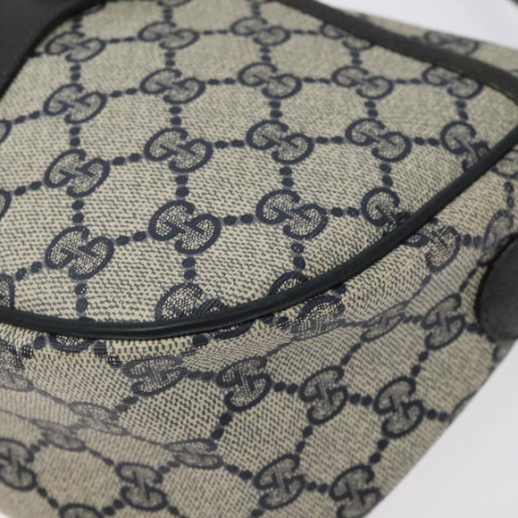 GUCCI GG Supreme Sherry Line Bag PVC Navy Gold Red 89 02 032 Auth BA1735