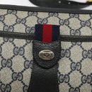 GUCCI GG Supreme Sherry Line Bag PVC Navy Gold Red 89 02 032 Auth BA1735-14