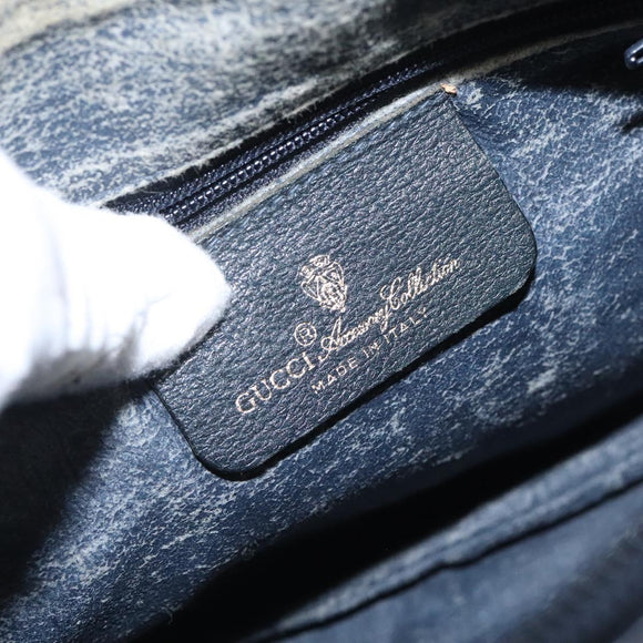 GUCCI GG Supreme Sherry Line Bag PVC Navy Gold Red 89 02 032 Auth BA1735