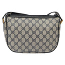 GUCCI GG Supreme Sherry Line Bag PVC Navy Gold Red 89 02 032 Auth BA1735-3