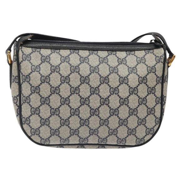 GUCCI GG Supreme Sherry Line Bag PVC Navy Gold Red 89 02 032 Auth BA1735