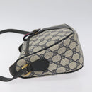 GUCCI GG Supreme Sherry Line Bag PVC Navy Gold Red 89 02 032 Auth BA1735-5