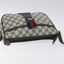 GUCCI GG Supreme Sherry Line Bag PVC Navy Gold Red 89 02 032 Auth BA1735-6
