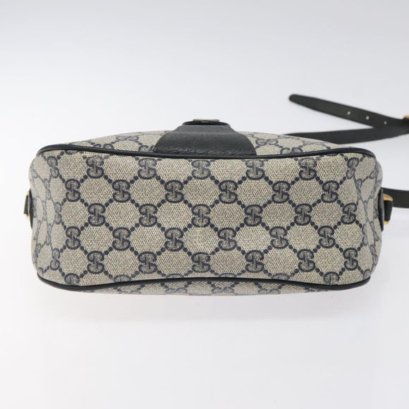 GUCCI GG Supreme Sherry Line Bag PVC Navy Gold Red 89 02 032 Auth BA1735