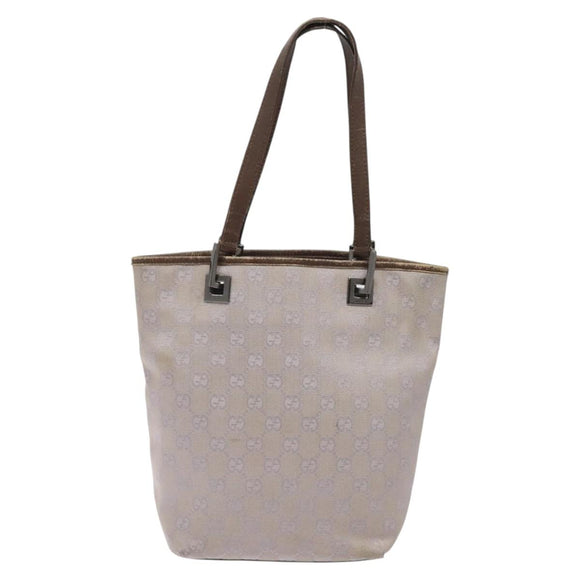 GUCCI GG Canvas Tote Bag Silver Purple 31244 Auth BA1736