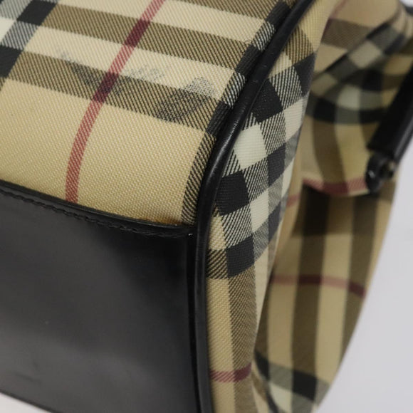 BURBERRY Nova Check Shoulder Bag PVC Beige Auth BA1737