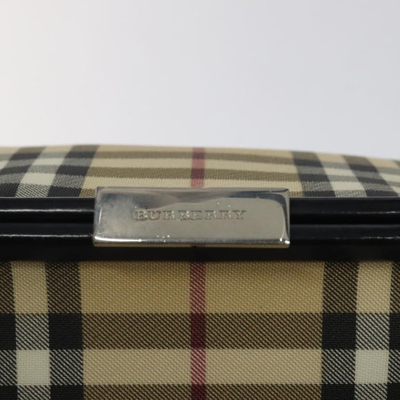 BURBERRY Nova Check Shoulder Bag PVC Beige Auth BA1737