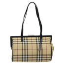 BURBERRY Nova Check Shoulder Bag PVC Beige Auth BA1737-13