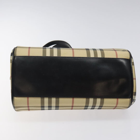 BURBERRY Nova Check Shoulder Bag PVC Beige Auth BA1737