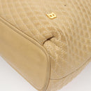 BALLY Quilted Chain Shoulder Bag Leather Beige Gold Auth BA1743-14