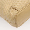 BALLY Quilted Chain Shoulder Bag Leather Beige Gold Auth BA1743-15