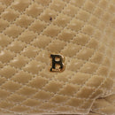 BALLY Quilted Chain Shoulder Bag Leather Beige Gold Auth BA1743-17