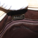 BALLY Quilted Chain Shoulder Bag Leather Beige Gold Auth BA1743-11