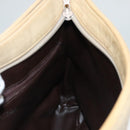 BALLY Quilted Chain Shoulder Bag Leather Beige Gold Auth BA1743-19