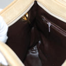 BALLY Quilted Chain Shoulder Bag Leather Beige Gold Auth BA1743-20