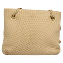 BALLY Quilted Chain Shoulder Bag Leather Beige Gold Auth BA1743-2