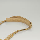 BALLY Quilted Chain Shoulder Bag Leather Beige Gold Auth BA1743-8